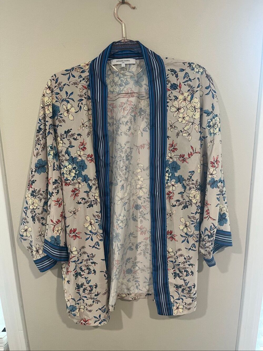 Gerard Darel Adeline Floral Print Kimo Ecru Size 1 - Picture 1 of 5